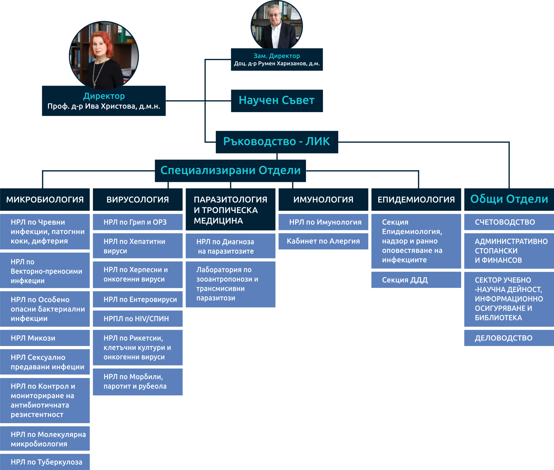 Органиграмата на НЦЗПБ
